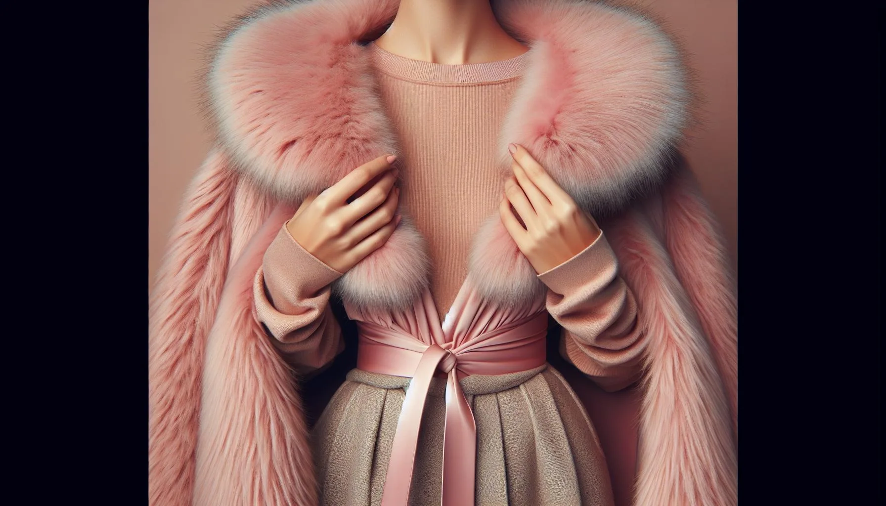 這件MOMA粉色狐狸毛斗篷外套，實搭又遮肉？